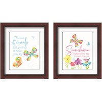 Framed 'Dreams Take Flight on White 2 Piece Framed Art Print Set' border=