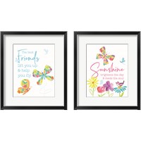 Framed 'Dreams Take Flight on White 2 Piece Framed Art Print Set' border=