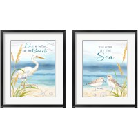 Framed 'By the Seashore 2 Piece Framed Art Print Set' border=