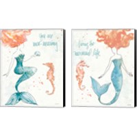 Framed 'Sea Sirens 2 Piece Canvas Print Set' border=