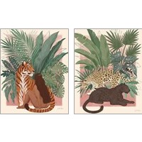 Framed 'Majestic Cats 2 Piece Art Print Set' border=