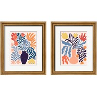 Framed 'Mid Mod Floral 2 Piece Framed Art Print Set' border=