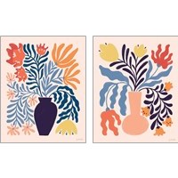 Framed 'Mid Mod Floral 2 Piece Art Print Set' border=