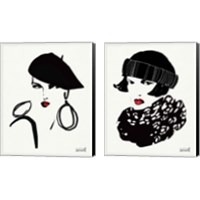 Framed 'Beret and Scarf 2 Piece Canvas Print Set' border=