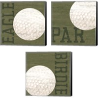 Framed 'Golf Days 3 Piece Canvas Print Set' border=