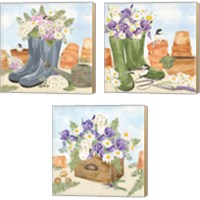 Framed 'In My Garden 3 Piece Canvas Print Set' border=