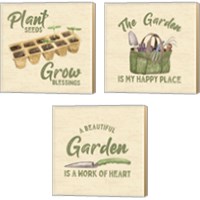 Framed 'In My Garden 3 Piece Canvas Print Set' border=