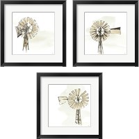 Framed 'Windmill 3 Piece Framed Art Print Set' border=