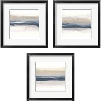 Framed 'Tonal Blue Gray 3 Piece Framed Art Print Set' border=