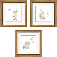 Framed 'Dreaming Bunny 3 Piece Framed Art Print Set' border=