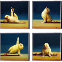 Framed 'Yoga Chick 4 Piece Canvas Print Set' border=