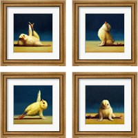 Framed 'Yoga Chick 4 Piece Framed Art Print Set' border=