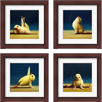 Framed 'Yoga Chick 4 Piece Framed Art Print Set' border=