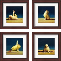 Framed 'Yoga Chick 4 Piece Framed Art Print Set' border=