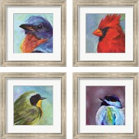 Framed 'Field Birds 4 Piece Framed Art Print Set' border=