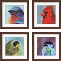 Framed 'Field Birds 4 Piece Framed Art Print Set' border=