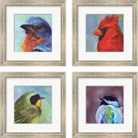 Framed 'Field Birds 4 Piece Framed Art Print Set' border=