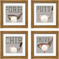 Framed 'Golf Days 4 Piece Framed Art Print Set' border=