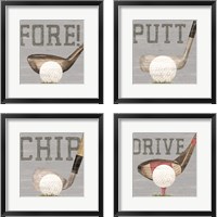 Framed 'Golf Days 4 Piece Framed Art Print Set' border=