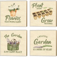 Framed 'In My Garden 4 Piece Canvas Print Set' border=