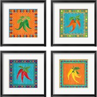 Framed 'Mucho Caliente 4 Piece Framed Art Print Set' border=