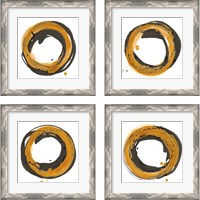 Framed 'Amber Enso 4 Piece Framed Art Print Set' border=