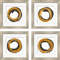 Framed 'Amber Enso 4 Piece Framed Art Print Set' border=