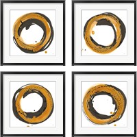 Framed 'Amber Enso 4 Piece Framed Art Print Set' border=