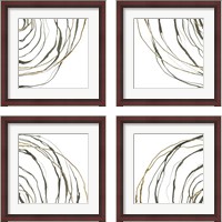 Framed 'Not Quite Concentric 4 Piece Framed Art Print Set' border=