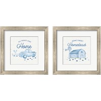 Framed 'Country Cottage Field 2 Piece Framed Art Print Set' border=