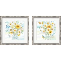 Framed 'Daisy Days 2 Piece Framed Art Print Set' border=