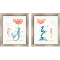 Framed 'Sea Sirens 2 Piece Framed Art Print Set' border=