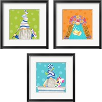 Framed 'Bathroom Gnomes 3 Piece Framed Art Print Set' border=