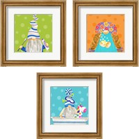 Framed 'Bathroom Gnomes 3 Piece Framed Art Print Set' border=