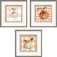 Framed 'Plaid Pumpkin 3 Piece Framed Art Print Set' border=