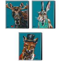 Framed 'Spy Animals 3 Piece Canvas Print Set' border=