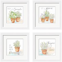 Framed 'Let it Grow 4 Piece Framed Art Print Set' border=