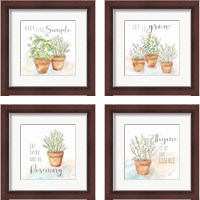 Framed 'Let it Grow 4 Piece Framed Art Print Set' border=