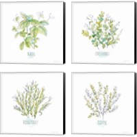 Framed 'Let it Grow 4 Piece Canvas Print Set' border=