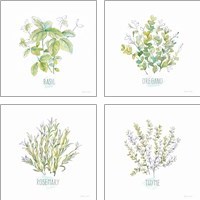 Framed 'Let it Grow 4 Piece Art Print Set' border=