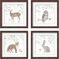 Framed 'Woodland Love 4 Piece Framed Art Print Set' border=