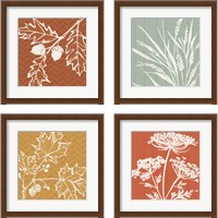 Framed 'Autumn Tones 4 Piece Framed Art Print Set' border=