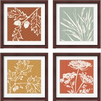 Framed 'Autumn Tones 4 Piece Framed Art Print Set' border=