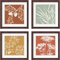 Framed 'Autumn Tones 4 Piece Framed Art Print Set' border=