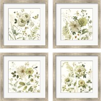 Framed 'Green Fields 4 Piece Framed Art Print Set' border=