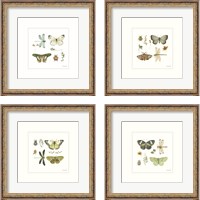 Framed 'Green Fields  4 Piece Framed Art Print Set' border=