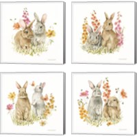 Framed 'Hop on Spring 4 Piece Canvas Print Set' border=