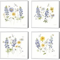 Framed 'Lovely Blues 4 Piece Canvas Print Set' border=