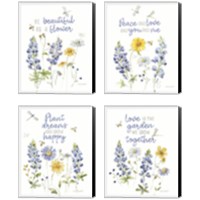 Framed 'Lovely Blues 4 Piece Canvas Print Set' border=