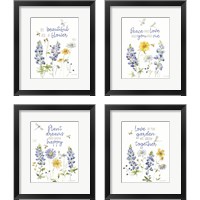 Framed 'Lovely Blues 4 Piece Framed Art Print Set' border=